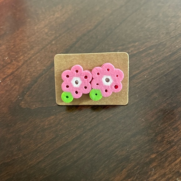 Handmade Jewelry Perler Bead Flower Stud Earrings Poshmark